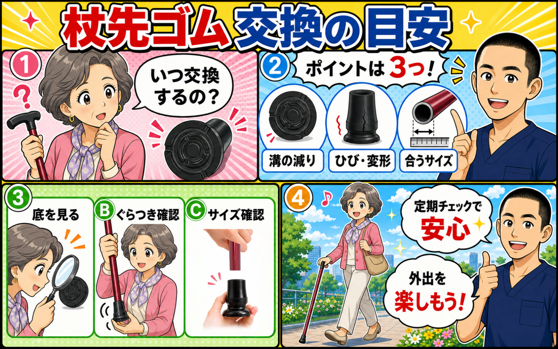 杖先ゴム交換の目安と確認方法をやさしく解説