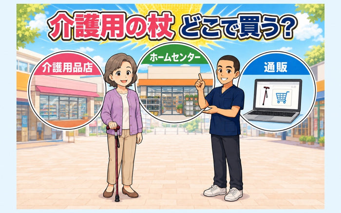 介護杖はどこで買える？販売店と購入場所まとめ
