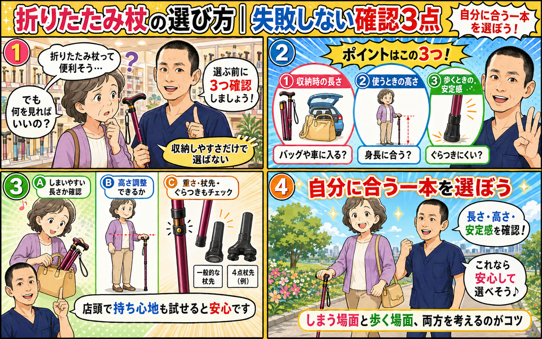 折りたたみ杖の選び方｜失敗しない確認3点