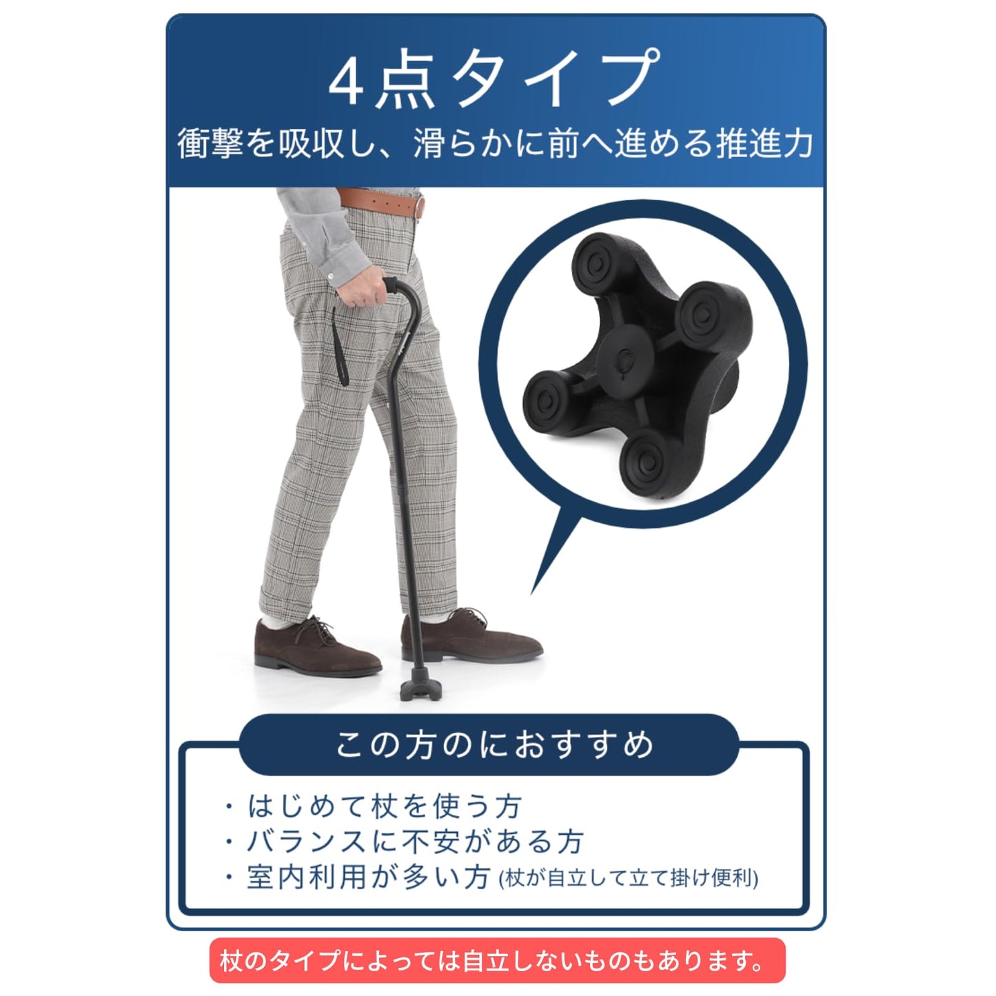 杖先ゴム4点タイプ 穴径19mm 理学療法士監修 交換ゴム